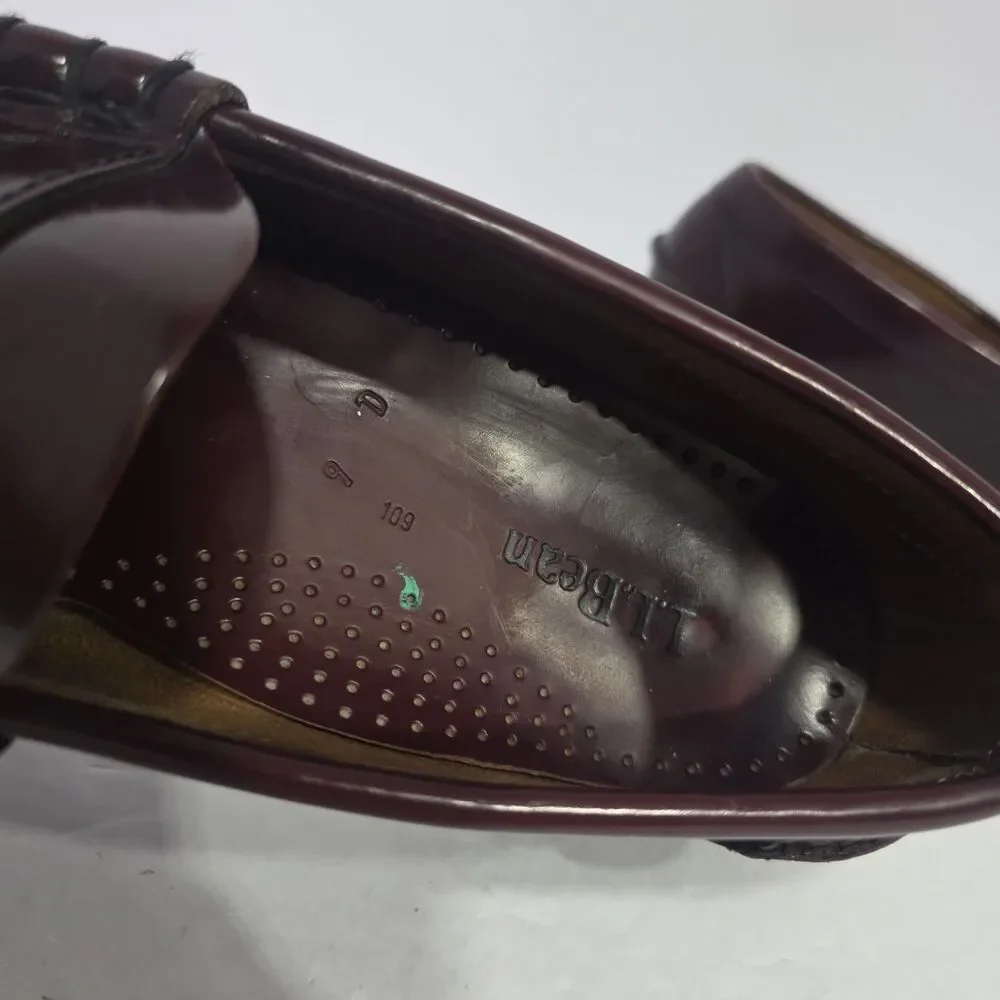 VTG L.L. Bean Penny Loafers Men's Size 9D Burgundy Leather Dress Shoe Slip On